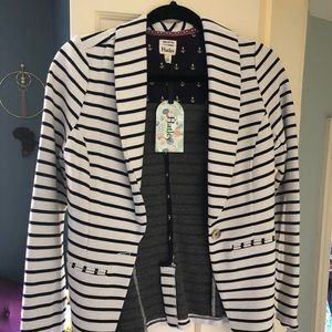 Hatley Blue and White Striped Blazer. NWT!